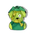 Cartoon pirate puppy brooch in green marble acrylic for suits and accessories - Fluorescent Green