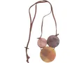Collier géométrique avec pendentifs en résine et cordon marron ajustable pour femme - Jaune Moutarde