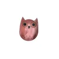 Pink owl acrylic brooch with marble texture finish and rose gold accents - Plum Red Owl