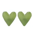 Boucles d'oreilles cœur en acrylique vert style dopamine en forme de C pour femme - Forme de Cœur / Vert olive