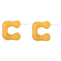 Boucles d'oreilles clous en acrylique jaune ambre en forme de C pour femmes style dopamine - Design géométrique en forme de C / Jaune Moutarde Vif