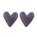 Orecchini a perno a forma di cuore stile C in resina opaca color viola polvere - Blu Notte