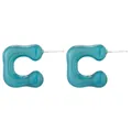 Orecchini minimalisti in acrilico blu trasparente a forma di C con finitura liscia - Verde acqua scuro