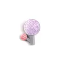 Cute Korean style acrylic flower brooch with purple wave patterns and pink petal detail - Light Purple