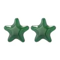 Orecchini a stella verde scuro in acrilico con finitura in resina lucida stile coreano - Verde Scuro