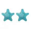 Orecchini a perno a stella in acrilico blu petrolio traslucido con trama fine - Teal Profondo