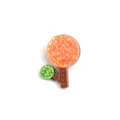 Minimalist cute tree brooch in orange and green acrylic with a creative cartoon design - Orange