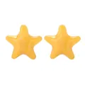 Orecchini a perno a stella in acrilico giallo con finitura in resina lucida per donna - Senape Brillante