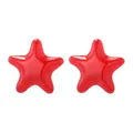 Orecchini a cerchio a forma di stella rossa lucida in acrilico dal design moderno - Rosso