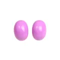 Elegant purple oval acrylic stud earrings with a glossy finish and subtle shimmer - Oval Style (EH00199) / 0199 Purple