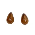 Elegant water drop acrylic earrings in deep amber gradient with marble resin texture - Teardrop Style (EH00200) / 0200 Dark Coffee