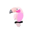 Handgefertigte Tukan-Vogel-Brosche aus Acryl in Rosa mit glitzerndem Schnabel - Lila Papagei Stil (XZ00102)