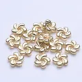 14K gold filled plum blossom spacers for DIY jewelry making with polished finish - Outer Diameter 6mm / 14K Gold Plated