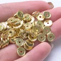 Macro de cuentas espaciadoras circulares de 3mm bañadas en oro 18K para joyería DIY - Diámetro Exterior 3mm / Chapado en Oro 18K