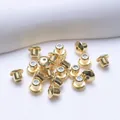 Macro detail of 18K gold-plated earring backs with silicone lining for secure fastening - Flying Saucer Style (Q153) / 18K Gold Plated