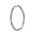 Collana con disco in acrilico grigio scuro opaco con maglie ovali lunghe - Grigio
