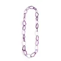 Lunga collana a maglie in acrilico con trama a onde d'acqua in viola e lilla chiaro - Viola stellato