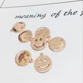 14k rose gold plated smiley face charms for DIY jewelry necklaces and bracelets - 8mm / Rose Gold