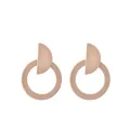 Minimalist geometric acetate acrylic drop earrings in a matte skin-tone beige finish - Solid Beige Coffee Style(EH00047)