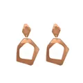 Boucles d'oreilles géométriques modernes en acétate marron rouge et résine acrylique - Coffee (EH00004)