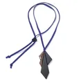 Collar geométrico ajustable de resina con colgantes de rombo azules, negros y marrones - Colgante de Rombo de Triple Capa Azul Oscuro (XL00004)