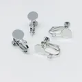 Detailed view of silver screw-back clip-on earring converters with open loop findings - With Loop Style / Silver