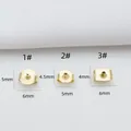Gold-filled butterfly ear backs and flat nut earring stoppers in 14K finish - Arched Disc Style (Q4 3#) / 14K Gold Plated