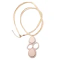 Collar minimalista de cordones múltiples con colgante geométrico de resina beige - Colgante de Arte Café Beige Sólido
