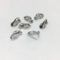 Silver clip-on earring converters for non-pierced ears made of durable plated copper - No Loop / White Gold