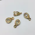 Set of four gold-plated pear-shaped zircon pendants for DIY jewelry and earrings - Water Drop Shape / Gold