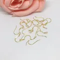 18k gold plated S925 sterling silver earring hooks for DIY jewelry making - Flattened Style / Gold