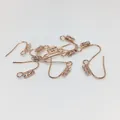 Crochets d'oreilles en laiton plaqué or 14k avec zircon rectangulaire pour bijoux DIY - Carré Or Rose Véritable