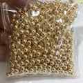 Bulk pack of 14k gold-filled S925 silver ball stud earrings in transparent bag - 3mm Style (D50) / 14K Gold