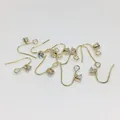 Détails de crochets d'oreilles en laiton doré 14k avec zircone pour bijoux DIY - Rond 14k Or