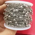 Polished silver beaded satellite chain for DIY jewelry making wound on a spool - Platinum Plated