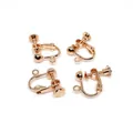 14K gold plated screw-on earring converters for non-pierced ears, rose gold finish - Round Head Style (D34) / Rose Gold