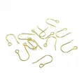 Polished 18k gold plated S925 sterling silver fishhook ear wire findings for DIY jewelry - Figure 9 Style (F105) / Gold