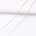 Detailed macro view of high-quality silver oval link chain for DIY jewelry making - Silver (Color Retention)