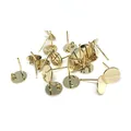 14K vergoldete 15mm Ohrstecker mit flacher Platte und Öse für DIY Schmuckherstellung - 8mm / Gold