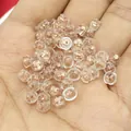 Macro view of clear silicone ear nuts with rose gold core held in hand for jewelry DIY - Round Style (A89) / Rose Gold