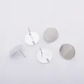 Fünf 15mm silberne Metall-Ohrstecker mit flacher Basis für DIY-Schmuckherstellung - 15mm / Silber