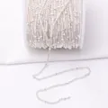 Macro detail of silver plated bead chain roll for DIY jewelry making accessories - Silver (Color Retention)