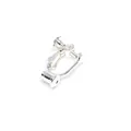 Silver screw clip-on earring converter with adjustable metal mechanism for non-pierced ears - Screw Back / Silver
