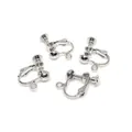 Set of four silver screw clip-on earring converters for DIY jewelry making and crafts - Round Head Style (Z20) / White Gold