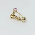 Convertidor de pendientes de rosca chapado en oro con circón rosa para orejas sin perforar - Oro Claro Zirconia Rosa