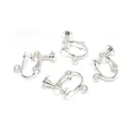 Silver screw clip-on earring converters with open loops for DIY jewelry making - Flat Head Style (Z13) / Silver