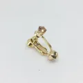 Pendiente de clip ajustable dorado en forma de U con circonita cúbica champán - Oro Claro Zirconia Champán