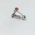 Clip de oreja ajustable en forma de U plateado con piedra de circón naranja brillante - K Blanco Zirconia Naranja