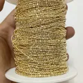 14K gold plated 1.2mm brass ball chain spool for DIY handmade jewelry and craft making - 14K Gold Plated Long Short Chain