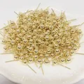 Composants de boucles d'oreilles à tige boule plaqués or 14K pour bricolage bijoux - Orientation Horizontale (Moyen) / Plaqué Or 14K
